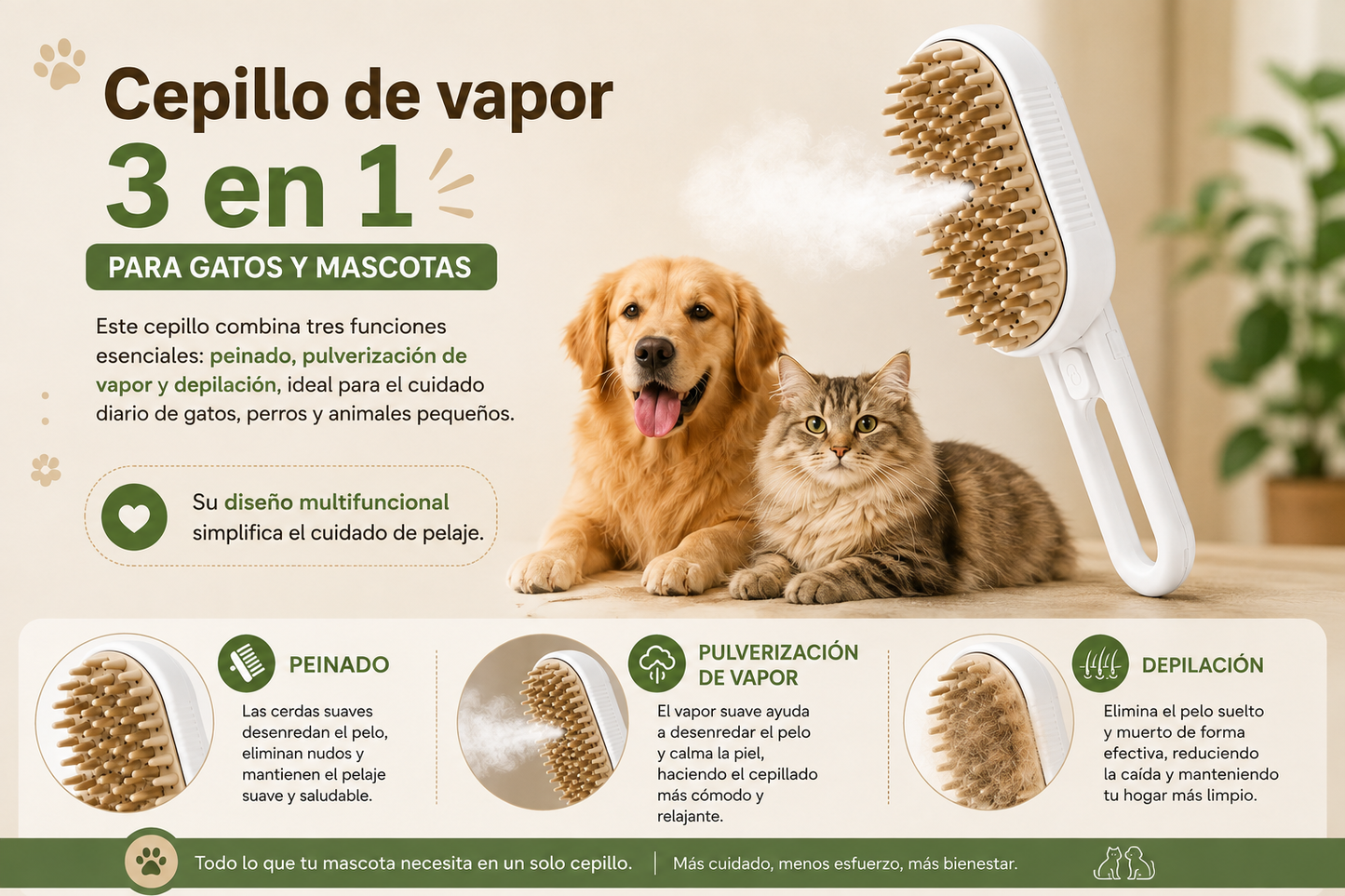 Limpiador de Mascotas 3 en 1